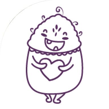 Cute doodle of a happy creature